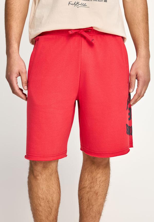 Wide leg fit αθλητική βερμούδα με branded τύπωμα