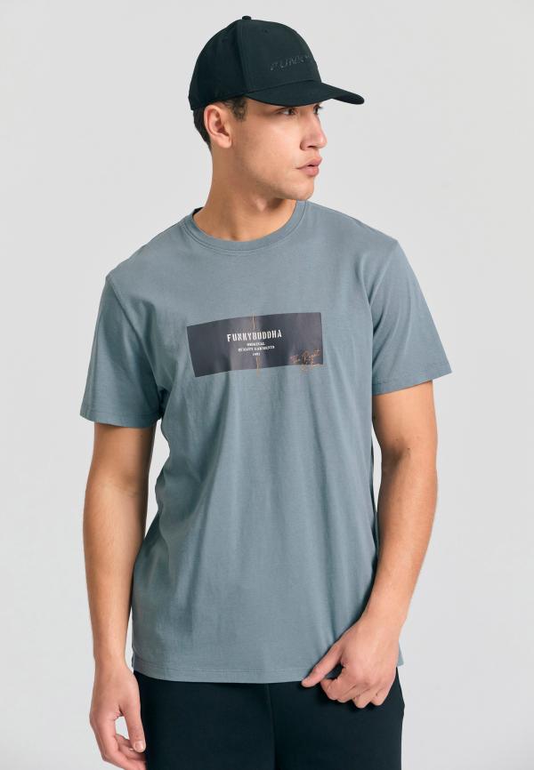 Ανδρικό t-shirt με frame τύπωμα στο στήθος