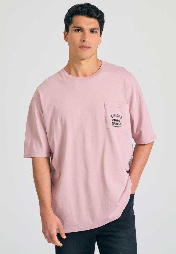 Oversized t-shirt με γραφικό τύπωμα στην πλάτη