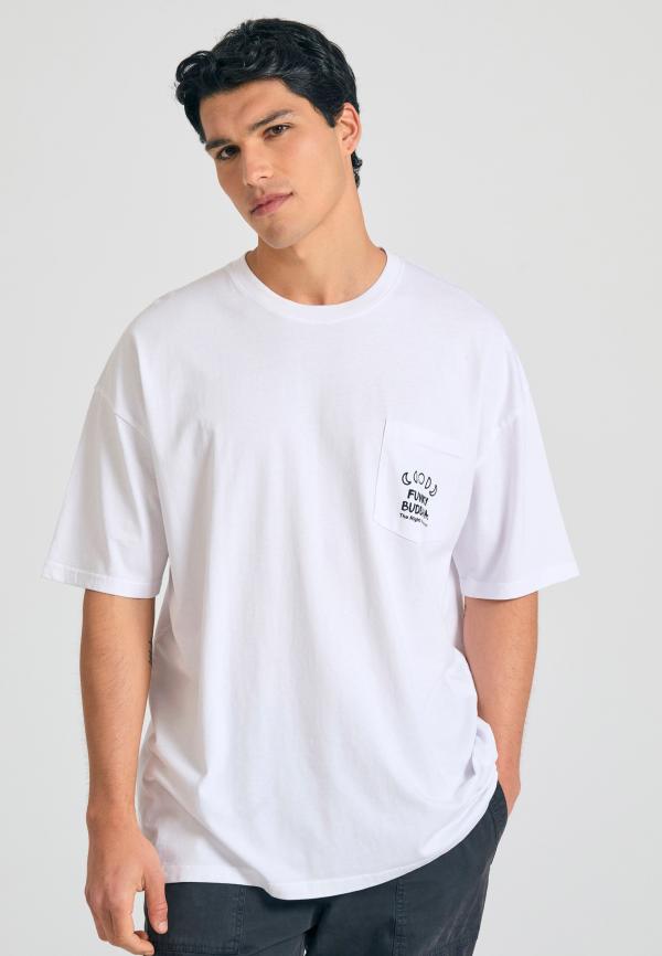 Oversized t-shirt με γραφικό τύπωμα στην πλάτη