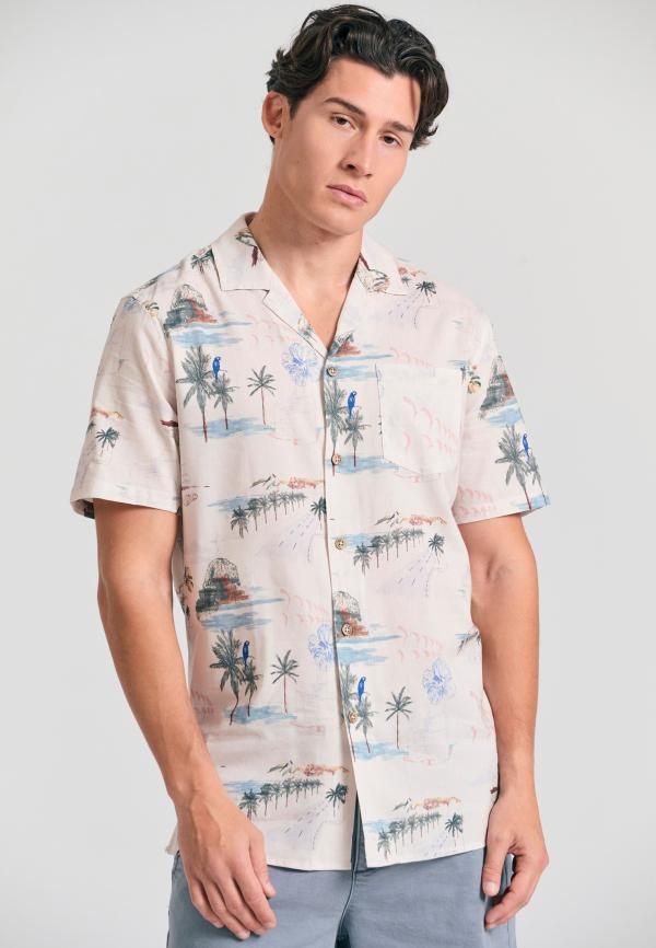Relaxed fit πουκάμισο με exotic τύπωμα