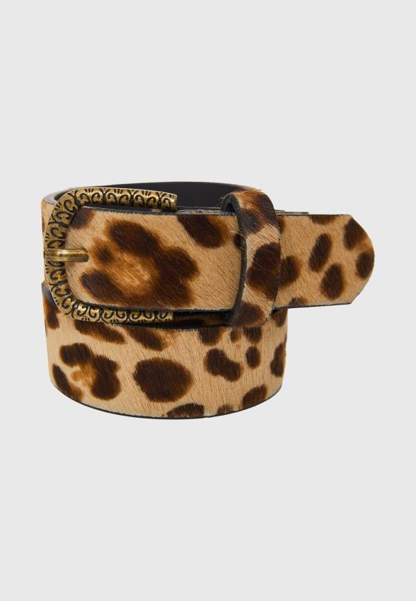 Δερμάτινη ζώνη με animal print
