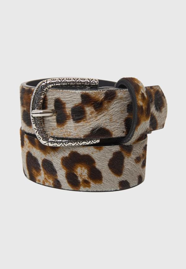 Δερμάτινη ζώνη με animal print