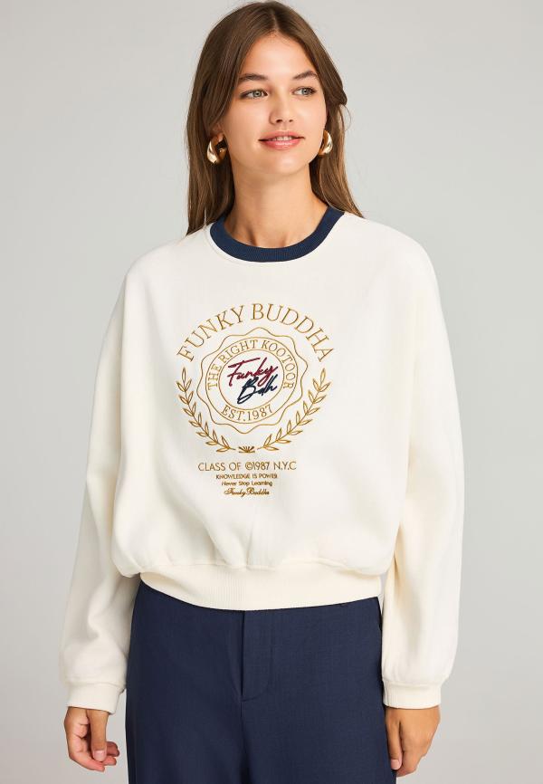Γυναικείο φούτερ με preppy κέντημα