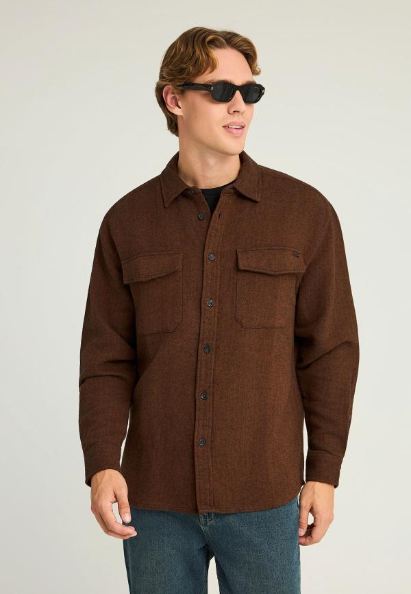 Overshirt πουκάμισο με herringbone pattern