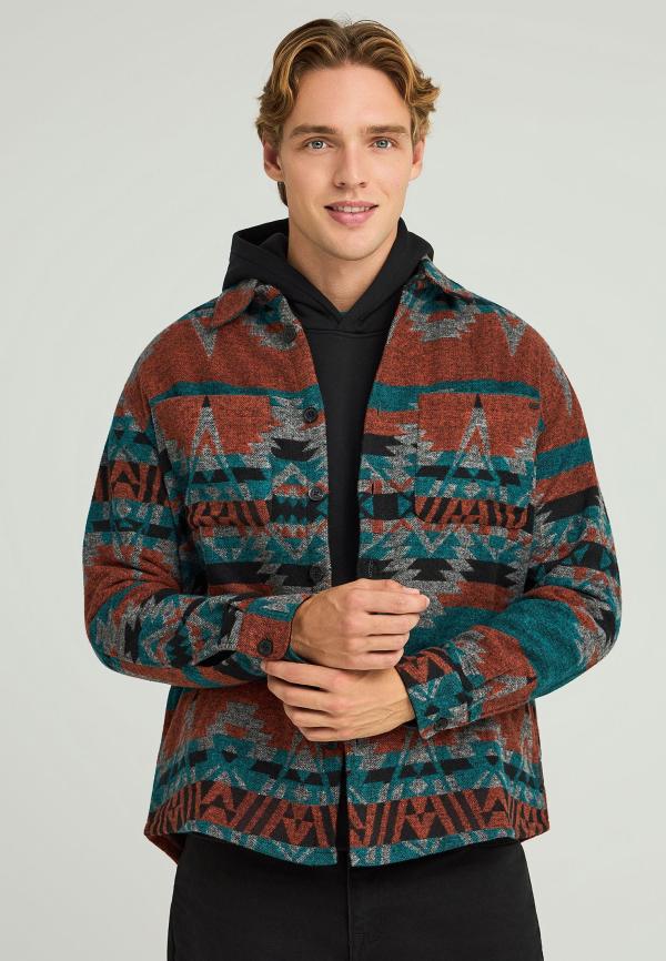 Ανδρικό overshirt casual με ethnic σχέδιο