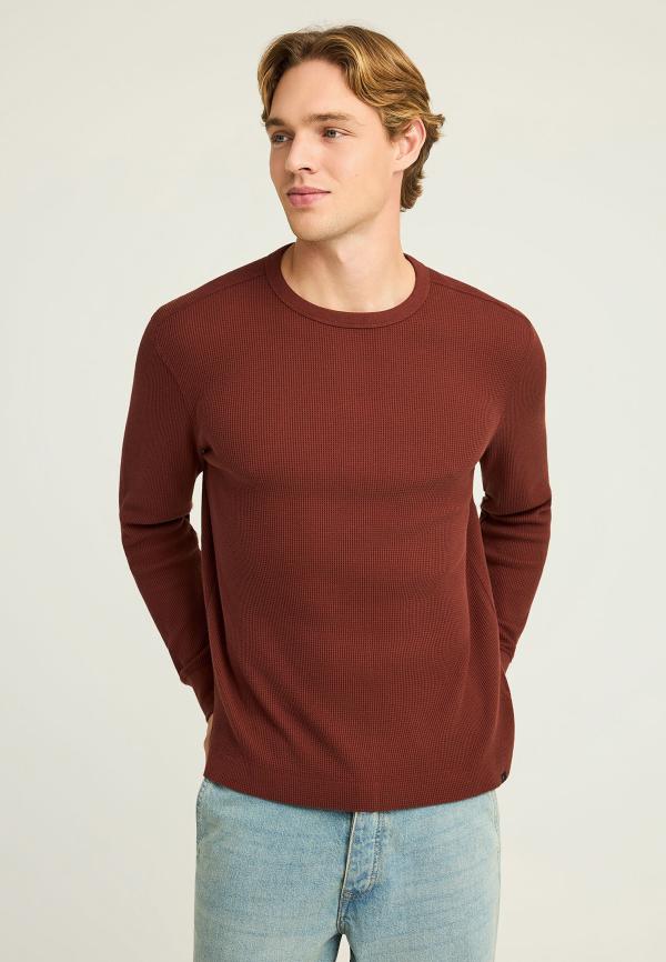 Relaxed fit μονόχρωμη μακρυμάνικη μπλούζα