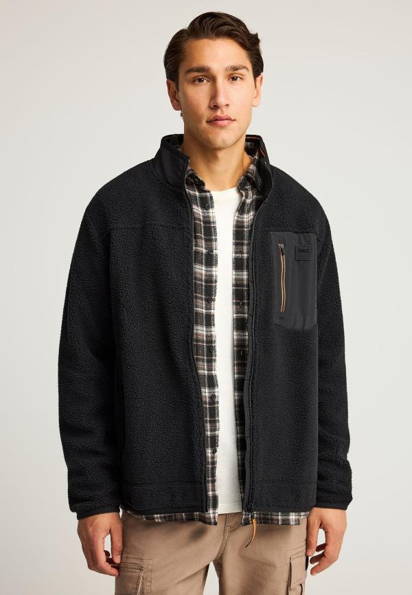 Fleece ζακέτα με τσέπη στο στήθος και φερμουάρ