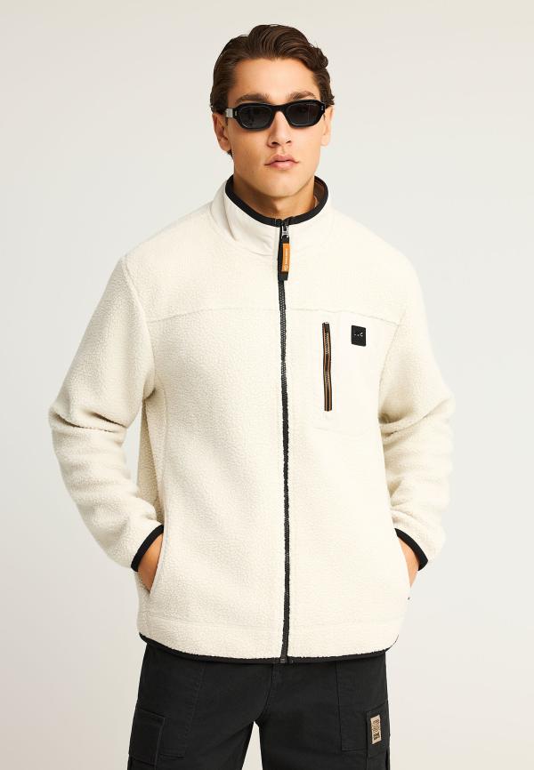 Fleece ζακέτα με τσέπη στο στήθος και φερμουάρ