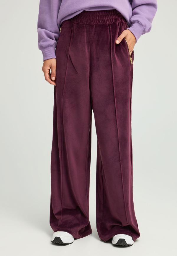 Wide leg παντελόνι σε βελουτέ ύφασμα