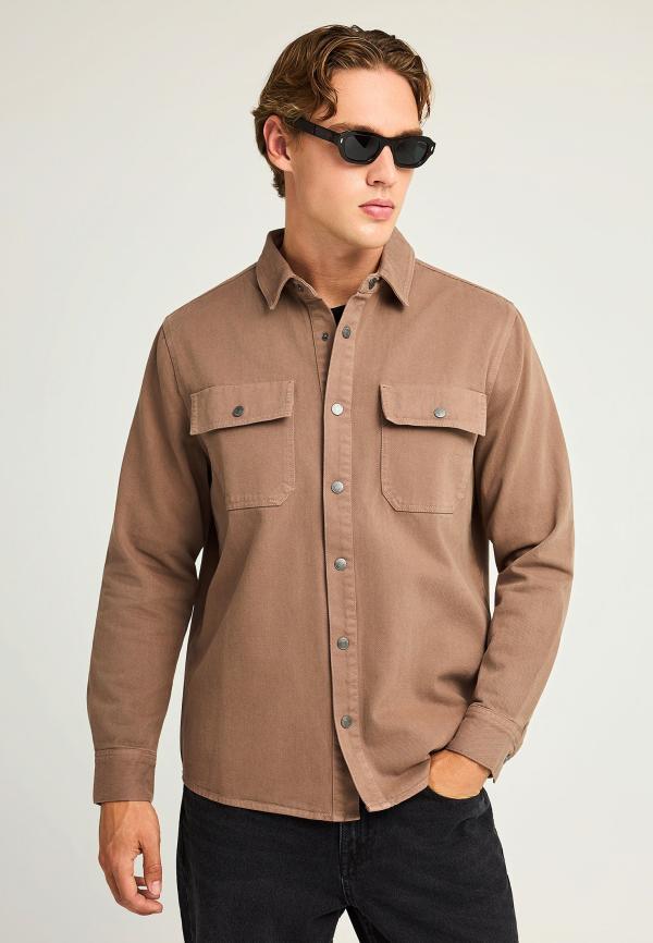 Overshirt τζιν ανδρικό πουκάμισο με τσέπες στο στήθος