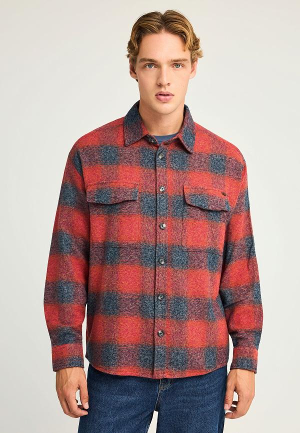 Overshirt καρό flannel πουκάμισο με τσέπες στο στήθος