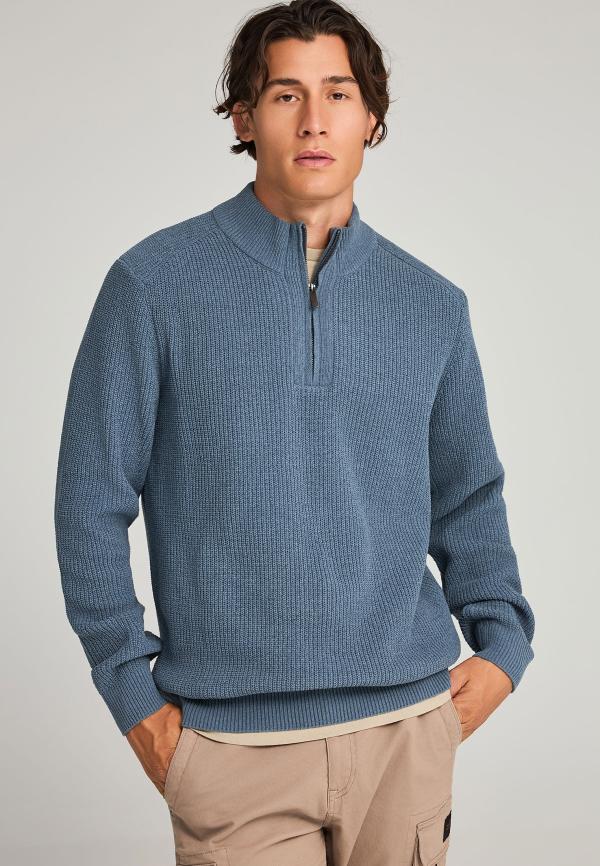 Ανδρικό half-zip πλεκτό πουλόβερ