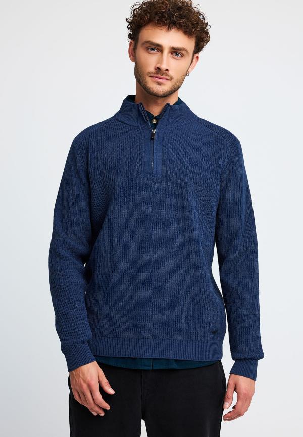 Ανδρικό half-zip πλεκτό πουλόβερ