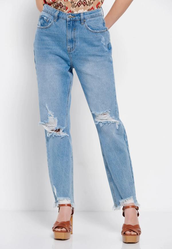 Moms fit τζιν παντελόνι με φθορές