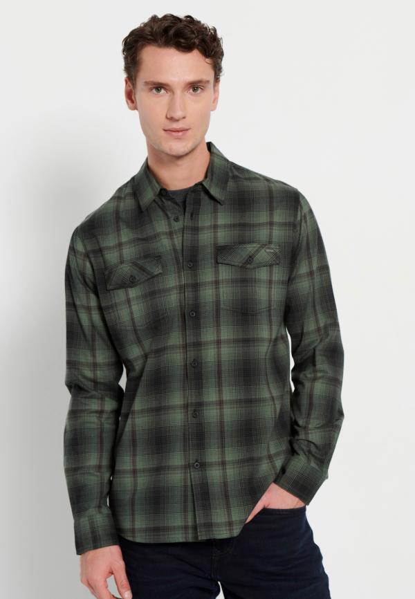 Flannel καρό πουκάμισο με τσέπες