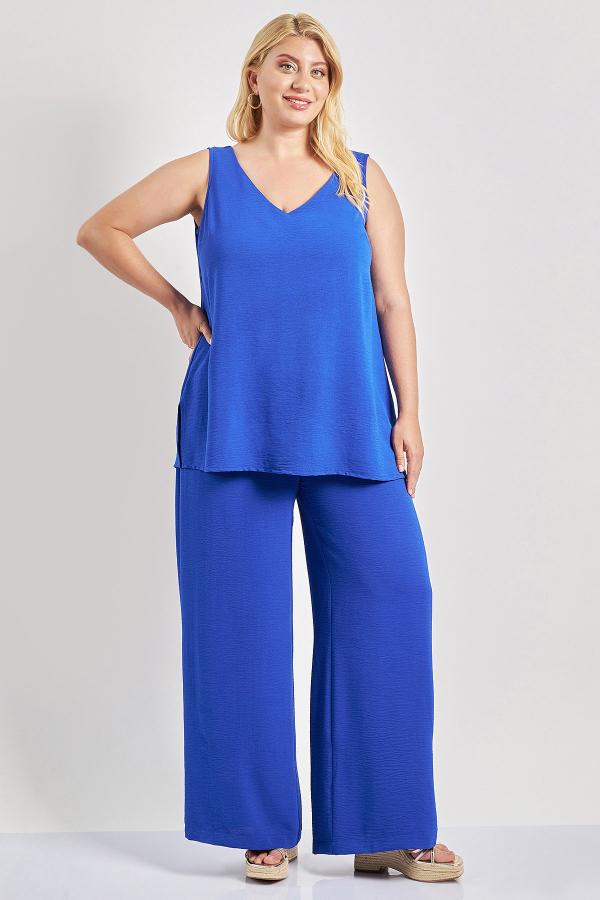 Αέρινη παντελόνα washed ανάγλυφο