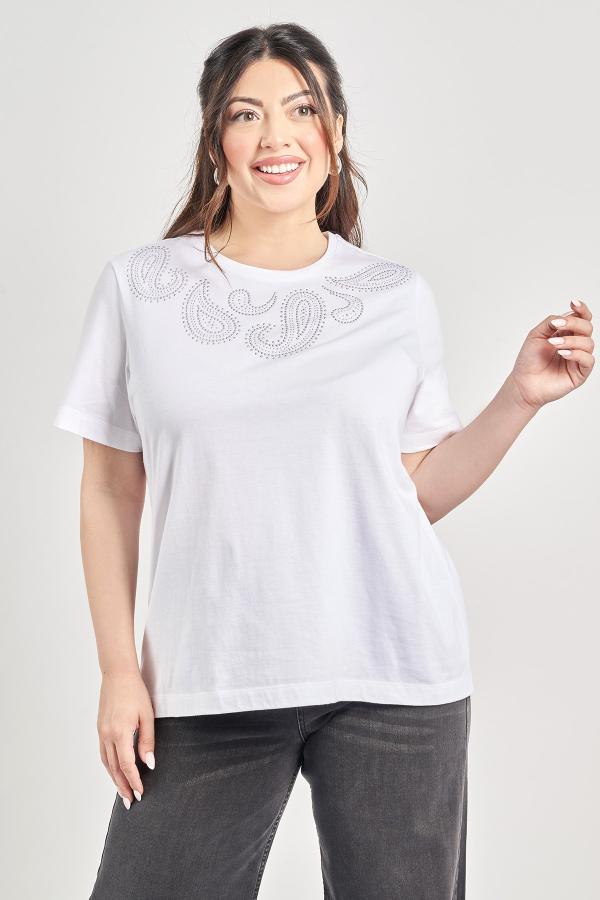T-shirt βαμβακερό με σχέδιο με τρουκς