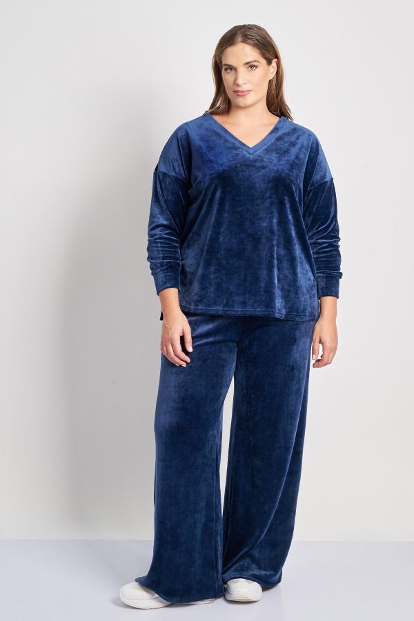 Βελούδινο παντελόνι Wide Leg