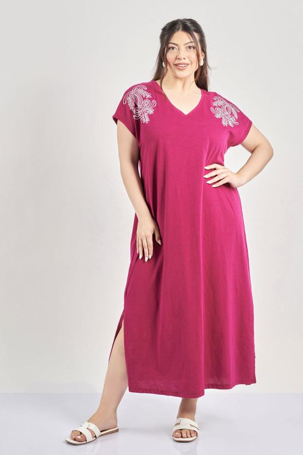 Μάξι φόρεμα βαμβακερό με φλοράλ τύπωμα