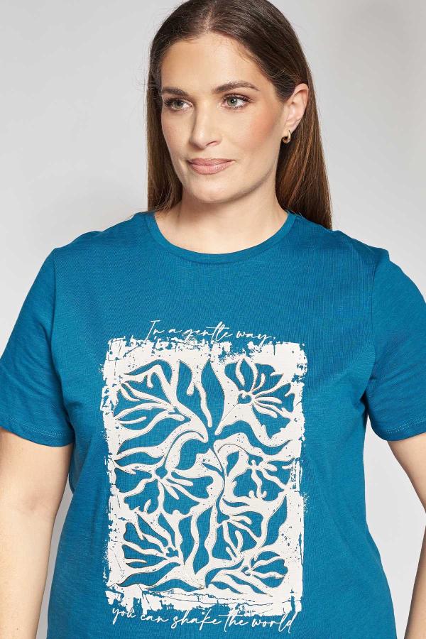 Βαμβακερό T-shirt με Φλοράλ Στάμπα