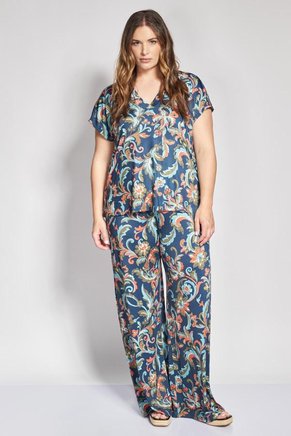 PRBT Παντελόνα Ζέρσεϊ με Floral Print