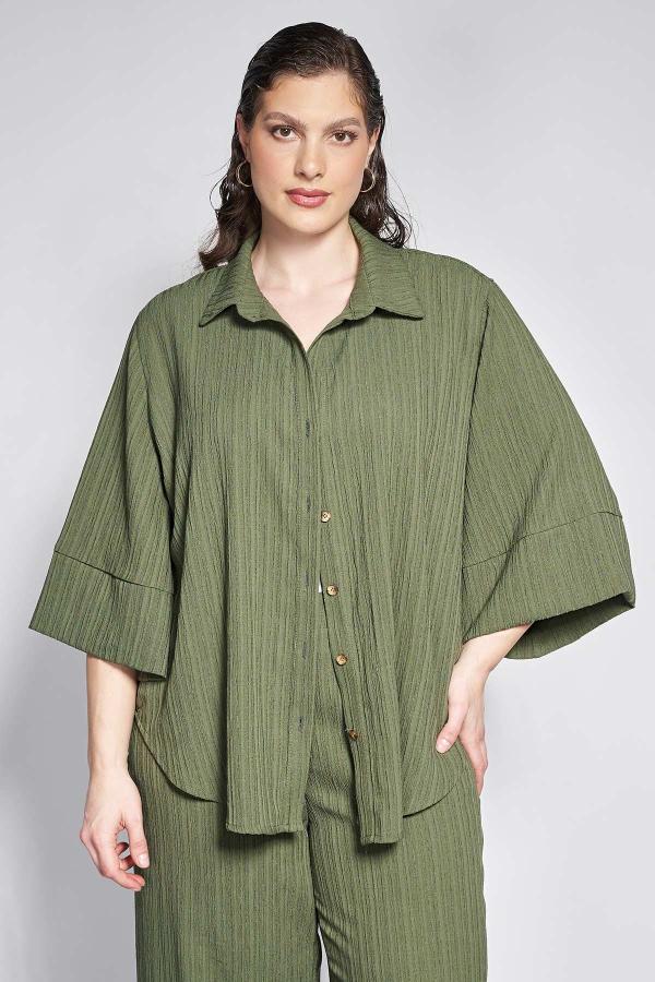 PRBT Oversize Πουκαμίσα από ανάγλυφο ύφασμα