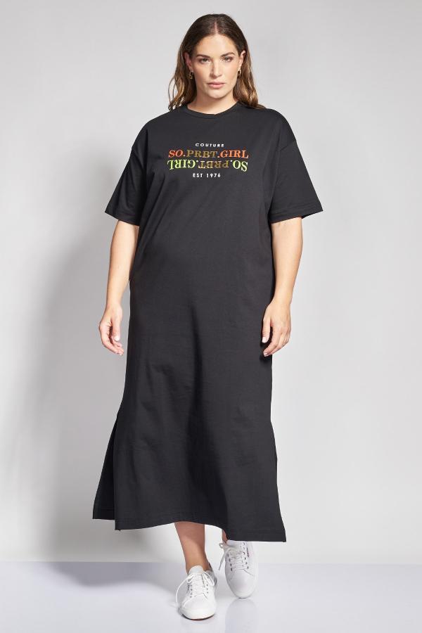 PRBT Μάξι Βαμβακερό Φόρεμα T-Shirt με Στάμπα