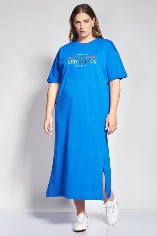 PRBT Μάξι Βαμβακερό Φόρεμα T-Shirt με Στάμπα