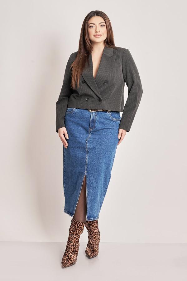 VERO MODA Τζιν φούστα με σκίσιμο