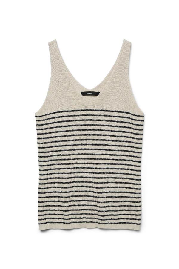 Ριγέ αμάνικο πλεκτό τοπ με lurex VERO MODA