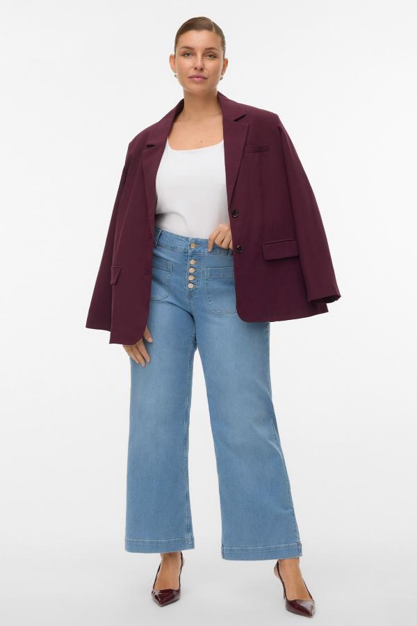 Τζιν παντελόνι high-rise cropped kick flare fit με κουμπιά VERO MODA