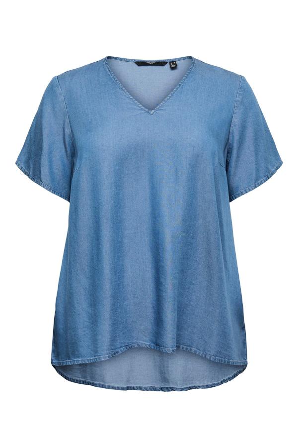 Μπλούζα tencel με ασύμμετρο τελείωμα VERO MODA