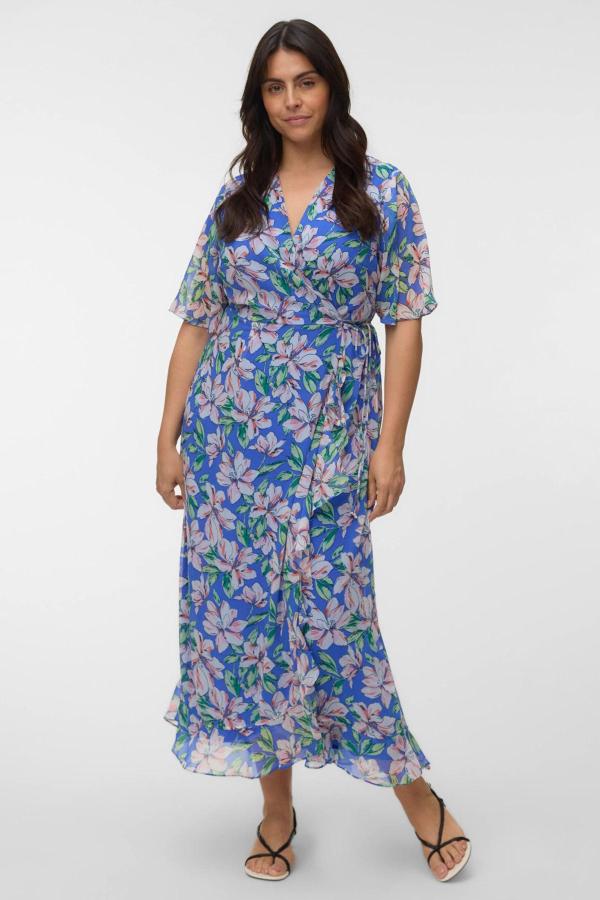 Maxi Φόρεμα Κρουαζέ με Φλοράλ Τύπωμα VERO MODA